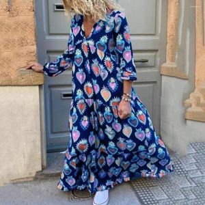 Casual Dresses Women's Gem Printed Elegant Party Street Fashion V-neck Dress