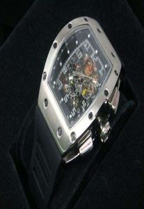 Luksusowe męskie automatyczne mechaniczne zegarki ze stali nierdzewnej Felipe Massa Flyback Przezroczysty z tyłu Antique Men Sportwatches4446185