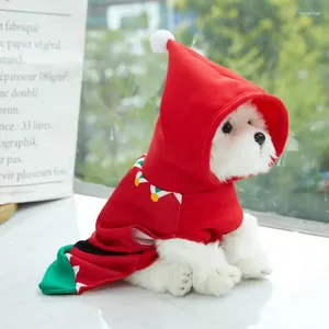 Dog Apparel Pet Super Cute Christmas Costume For Puppy Santa Claus Hoodie Small Cat Hooded Dress Party Supplies