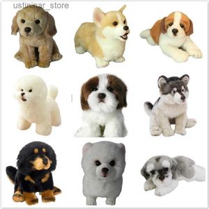 Fyllda plyschdjur Plush Pomeranian Dog Doll Livselike Dog Plush Toys Stuffed Animal Realistisk hundleksak för husdjurälskare Luxury Home Decor L47