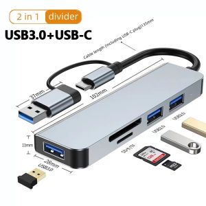 Stazioni USB Hub 3.0 Tipo C a USB 3.0 Dock Station Multi USB Splitter Ower Adattatore 4/7 Port RJ45 4K per Accessori per laptop MacBook Pro