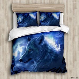 Bedding Sets Cobert de edredão de animais da noite lobos de cama de cama personalizados com travesseiros King Size Size Casas de edredom Capas de edredom