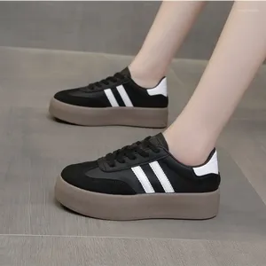 Casual Shoes Damskie Wulkanize projekt Koreańskie kobiety okrągłe palce koronkowe sportowe sneaker