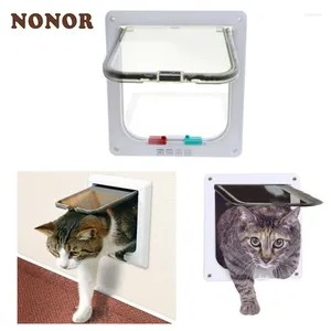 Carrieri di gatti Nonor Smart Pet Door 4 Way Blocking Sicurezza Blocco ABS Plastic Dog Flap Interruttore controllabile Direzione Porte Forniture