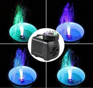 Vattenfontän 25W Hög pump med 12 LED -lätt sladd för akvarium Fountain Fish Tank Pool Garden Pond5317578