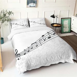 Bettwäsche -Sets künstlerische Set Musik Score Design Fabic Doppel Schlafzimmer Bettwäsche mit Kissenbezügen Dekoration