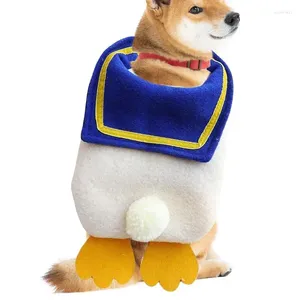 Abbigliamento per cani animali domestici divertenti Giochi di ruolo Costume carino Autunno inverno pet cappotto con cappuccio con cappuccio Halloween Duck Cosplay Uniforme