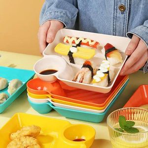 Plates Japanese Dumpling Plate With Dipping Saucer PP Sauce Dish For Fried Chicken Compartmented Meal Appetizers Serving Tray