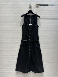 Milan Runway Dress 2024 New Spring Summer O Neck Fashion Designer Dresses Brand Samma stilklänning 0415-9