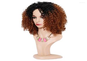 Synthetic Wigs Kryssma Wis Fo Women Hair Full Wig With Curl 2022 Fashion Resistant Ombre Red Wine Short Curly Tobi226514094