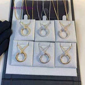 Designer Cartres High Version Nail Necklace Womens Pure Silver 18K Set with Full Diamond Smooth Collar Chain V Gold CNC Quality