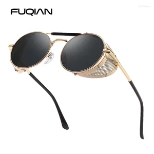 Sonnenbrille Retro Steampunk Männer Frauen klassische runde Metall Männliche Sonnenbrille Vintage Outdoor Travel Shades