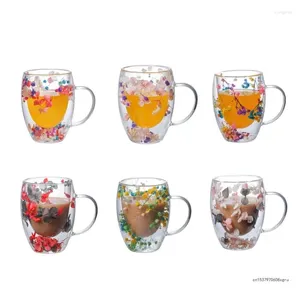 Mugs Insulated Glass Cup Clear Coffee Double Wall Beverages Material Perfect For Or Cold