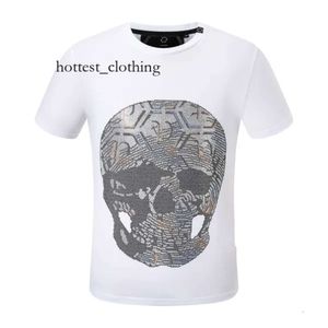 Philipe Plein Kort ärm Mäns T-shirts Fashion Men o-hals Fitness Casual Slim Tops Men's Skulls Print Cotton Streetwear 3906 Bear98 985