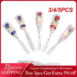 Fiori decorativi 3/4/5 pezzi Regalo per insegnanti di fiori di sapone singolo Specianing di San Valentino di San Valentino Rosa