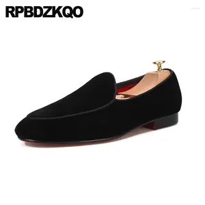 Buty swobodne poślizg na 47 brytyjskich 46 mokasynów klasycznych okrągłych palców palec plus size 45 palenia kapcie szersze Fits Flats European Velvet