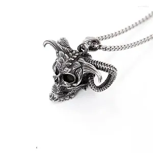 Colares pendentes europeu e americano Moda Skull Men's Rock Punk Punk