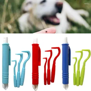 Dog Apparel Flea Remover Hook Tick Tweezer Pull Pet Cats Dogs Accessaries Lice Extractor Tool Kit Grooming Supplies