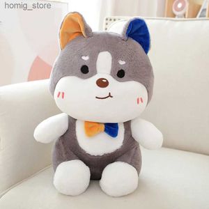 Plush Dolls Squishy Plush Husky Cartoon Lying Plush Stuffed Fluffy Dog Big Puppy Doll Lovely Animal Plush Pillow For Children Birthday Gift Y240415