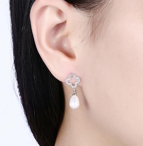 Lágrimas felizes Dama de honra Brincos de pérolas de casamento de noiva Jóias REAL 18K Platinum banhado Amazon Sell Earings Charms Nickle 2417044