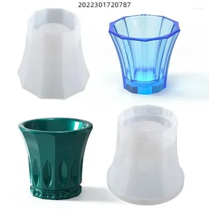 Baking Moulds Crystal Glue Dropping DIY Grinding Tool Cut Diamond Pattern Water Cup Vase Pen Holder Storage Silica Gel Mold