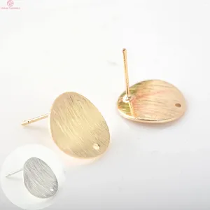 Brincos de pântano (4051) 10pcs 14mm Brass Gold Color Round Pins redondos Acessórios para descobertas de jóias DIY de alta qualidade Acessórios