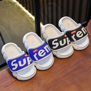 Slipper 2024 New Fashion Aged 2-8 Children Summer Slippers Seabeach Sandal For Boys Slides Outdoors Non-slip Flip Flops Home Kids Shoes T240416