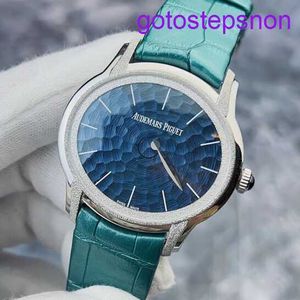 Ekskluzywny zegarek AP nadgarstek Millennium Series 77266BC Frost Gold Craft Blue Ripple Dial z wskaźnikiem Automatyczne mechaniczne damskie zegarek