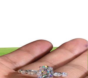 Solitaire yüzüğü doğal oval moissanit değerli taş gerçek 14K beyaz altın takı nişanları Anillos de bizuteria ayarlayan kadınlar için nişan y23024067771