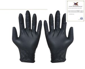 Engångsskyddande svarta handskar 100 st hushållsrengöring tvätthandskar nitril laboratori nagelkonst tatuering antistatisk handskar6009450