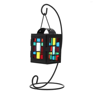 Candle Holders Lantern Holder Marokański wiszący vintage świecznik Mosaic Stand Stand Wotek Tealeght Metalowy dekoracyjny tabletop Ramadan