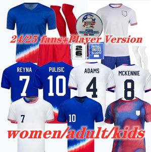 Maglie da calcio 2024 degli Stati Uniti 2024 America Woman Kids 24 25 USA Versione giocatore a casa Shirts Pulisic Smith Morgan Balogun Musah McKennie Adams Shirt da calcio