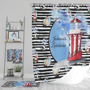 Shower Curtains Personalized Nautical Lighthouse Curtain Bathroom Decor