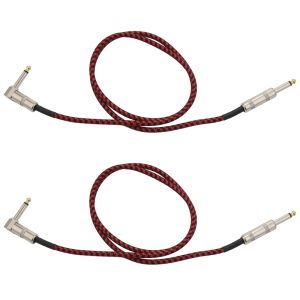 Кабели 2 шт. 1 метра гитарный кабельный кабельный звук мужского к мужскому кабельному проволочно