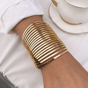 Personalized and Exaggerated Wide Face Set with Gold Smooth Irregular Alloy Opening Bracelet