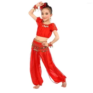 Zestawy odzieżowe ręcznie robione dla dzieci dziewczyna taniec brzucha kostiumów dla dzieci tańczące tkaniny zawiera świąteczny strój maluchów