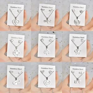 30set/lotto in acciaio inossidabile inossidabile inossidabile colore argento amore a pendente a ciondolo crano per le donne set di gioielli di moda 240410 240410