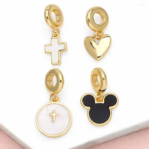 Pendant Necklaces OCESRIO Trendy Enamel Cross For Copper Gold Plated Polish Heart Jewelry Making Supplies Wholesale Pdtb503