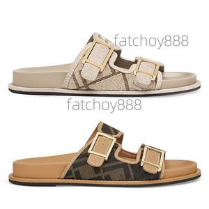 2022 New Jacquard Dual Buckle Slide Sandals Mens Womens Unisex Letter Slippers Luxury Sport Pool Slippers