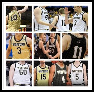 Custom Wofford Terriers Jerseys College Messias Messias Jones Hollowell Trevor Stumpe Zion Richardson-Love Black Gold3312133