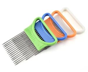 Kitchen Tools Cut Onion Holder Fork Stainless Steel Plastic Vegetable Slicer Tomato Cutter Metal Meat Needle Gadgets Frok ZZ