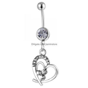 Navel Bell -knappringar D0109 Flower Belly Ring Mix Colors Drop Leverans smycken Body Dholx