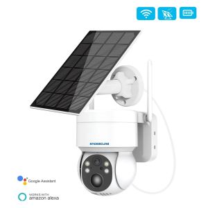 System SnoSecure 4MP Solar Power WiFi Home Security Camera PIR Human Detection Wireless Surveillance IP Cameras med laddningsbatteri