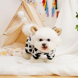 Dog Apparel Cute Pet Jumpsuit With Ear Hat High-quality Soft Fabric Fashionable Leopard Print For Weather