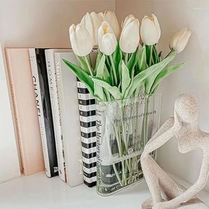 VASESクリアクリアアクリルブックVase Creative Art and Culture Scent Home Decor Scandinavian Modern Hydroponic Desktop Decoration Gifts