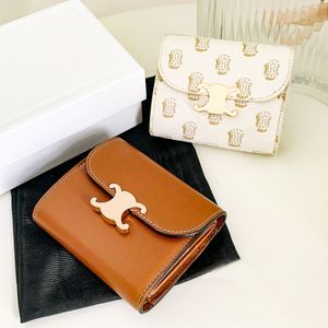 TRIOMPHES Luxurys designer plånbok äkta läderkorthållare vikande modemynt pursar läder nyckelpås korthållare kvinnor handväska mens plånböcker passhållare