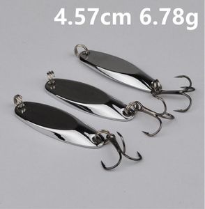 10pcslot 457cm 678g Silver Spoons Metal Baits Lures 8 Treble Hook Fishing Hooks Fishhooks Pesca Tackle K0031334949