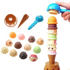 Bambini simulazione di cibo cucina giocattolo gelato stack su gioca bambini fingono giocattoli educativi per i regali per bambini 240407