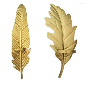 Portabandine oro a foglia di foglie di scarpone con un metallo montato in ferro battuto per la decorazione della casa