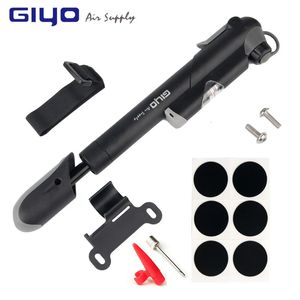 Giyo Mini Handpumpe Schrader/Presta Road Fahrradbike mit Messgeräteluftflüsse Reifenpumpe für Fahrradschlauchfahrradpumpen 240410